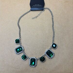 Paparazzi Green and Silver Statement Necklace